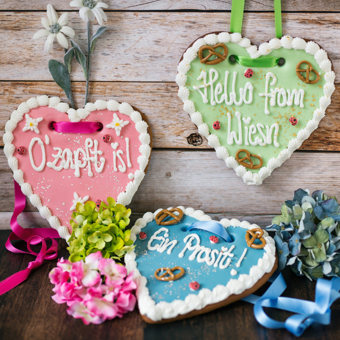 Lebkuchenherz, rosa, zum individuell Beschriften
