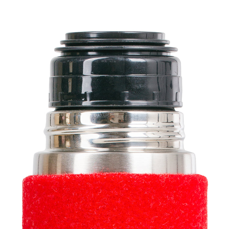 Thermosflasche in Filz, rot